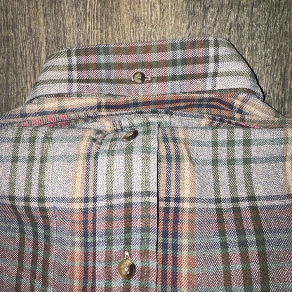Gant Coastal Twill Mens L Button Up Shirt Warm Plaid Cotton Multicolor Outdoor - Picture 8 of 12